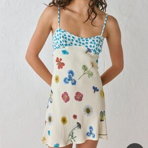 Vrg Grl BNWT Love Language Bias Cut Mini Dress Floral Dress